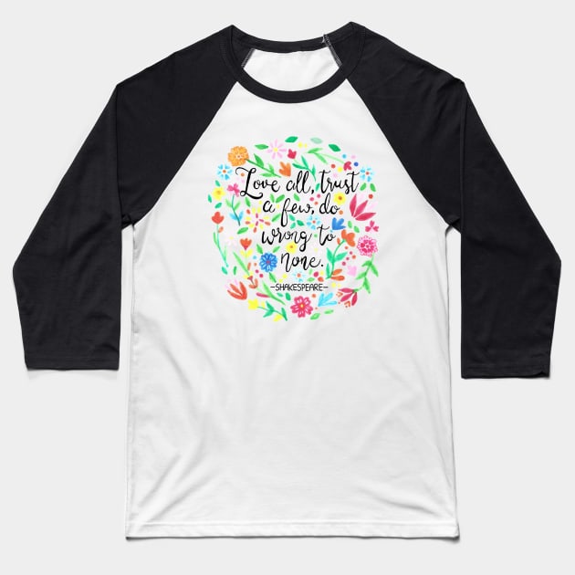 Shakespeare Quote Baseball T-Shirt by tangerinetane